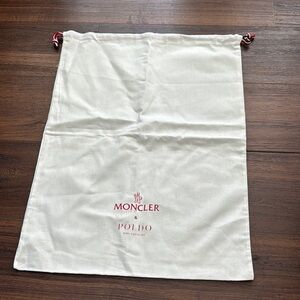 Moncler Cream Dust Bag with Red Logo